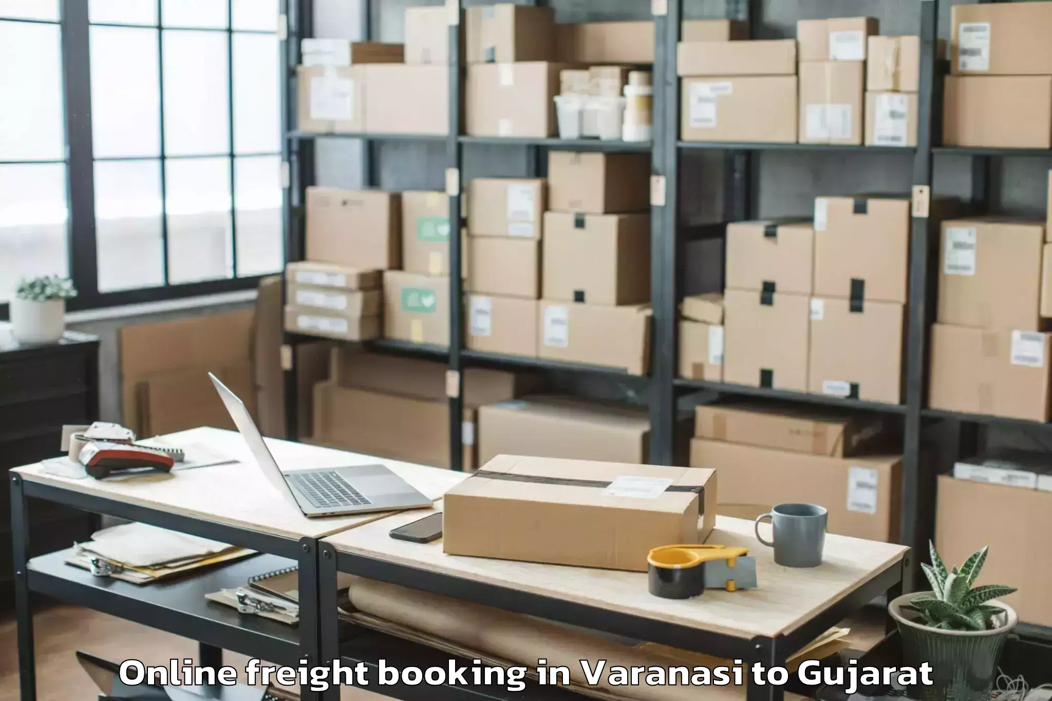 Professional Varanasi to Surat Airport Stv Online Freight Booking